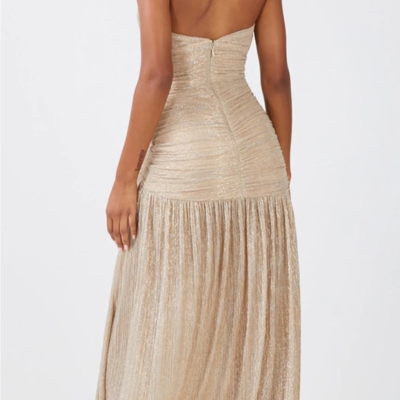 BCBG Metallic Gold Gown XS - Picture 2 of 13